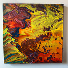 Load image into Gallery viewer, Fireside Hues - 12x12" Gesso Wood Board Original