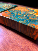 Load image into Gallery viewer, Geologic Oranges (Set of 2) - 6x6" Deep Stretched Canvas Original