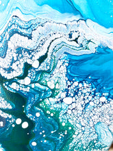 Load image into Gallery viewer, Ocean Bubbles (Set of 3) - Approx 8" Stretched Hexagons Canvas Original