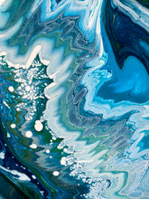 Load image into Gallery viewer, Ocean Bubbles (Set of 3) - Approx 8" Stretched Hexagons Canvas Original