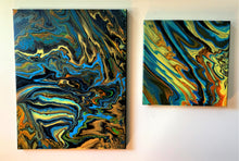 Load image into Gallery viewer, Vibrant Blue Waves (Set of 2 different sizes) - 16x20" & 12x12" Stretched Canvas Originals