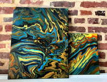 Load image into Gallery viewer, Vibrant Blue Waves (Set of 2 different sizes) - 16x20" & 12x12" Stretched Canvas Originals