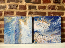 Load image into Gallery viewer, Golden Fire & Ice (Set of 2) - 12x12" Stretched Canvas Originals